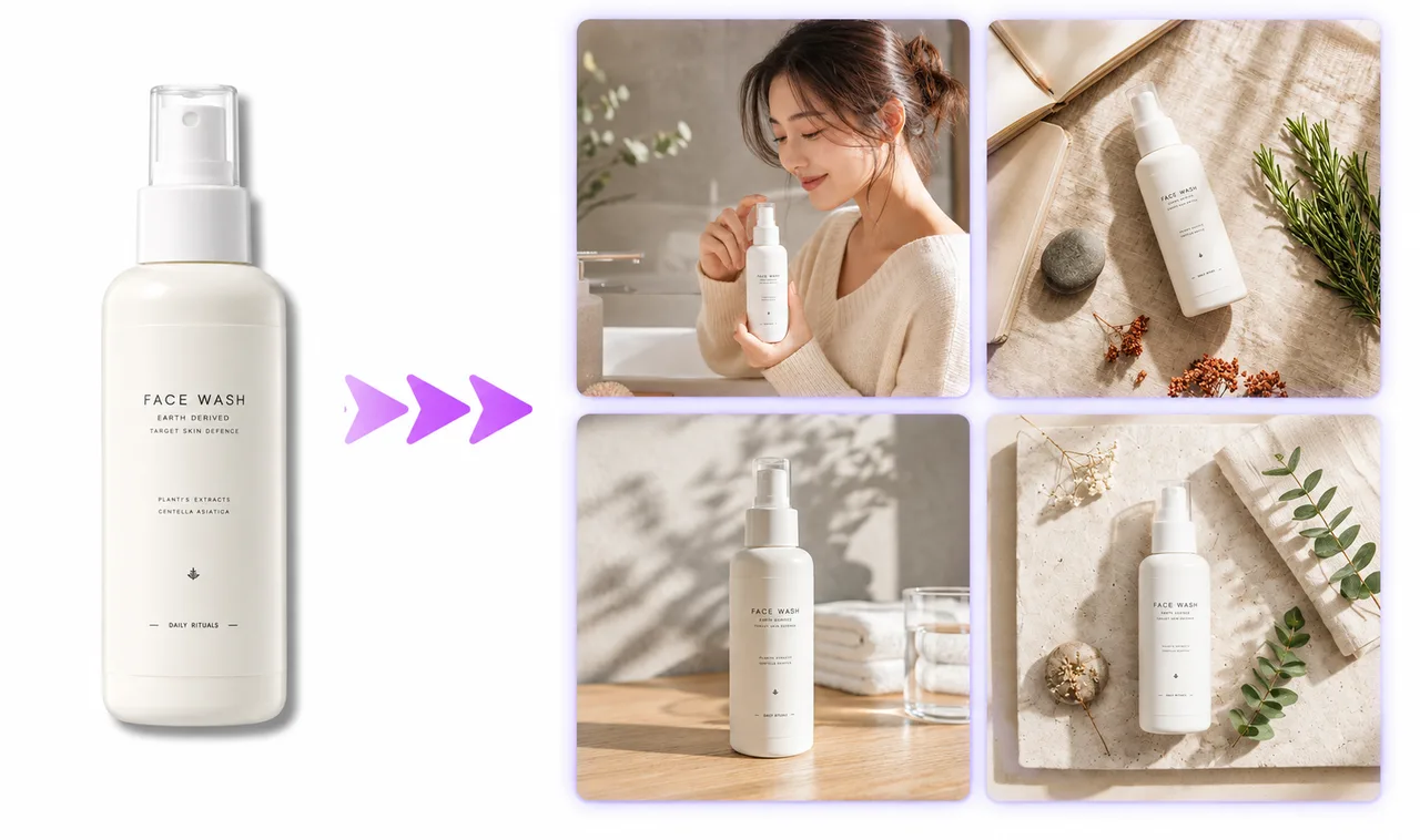 상품 이미지 생성 예시: AI 상품 장면 이미지와 마케팅 소재